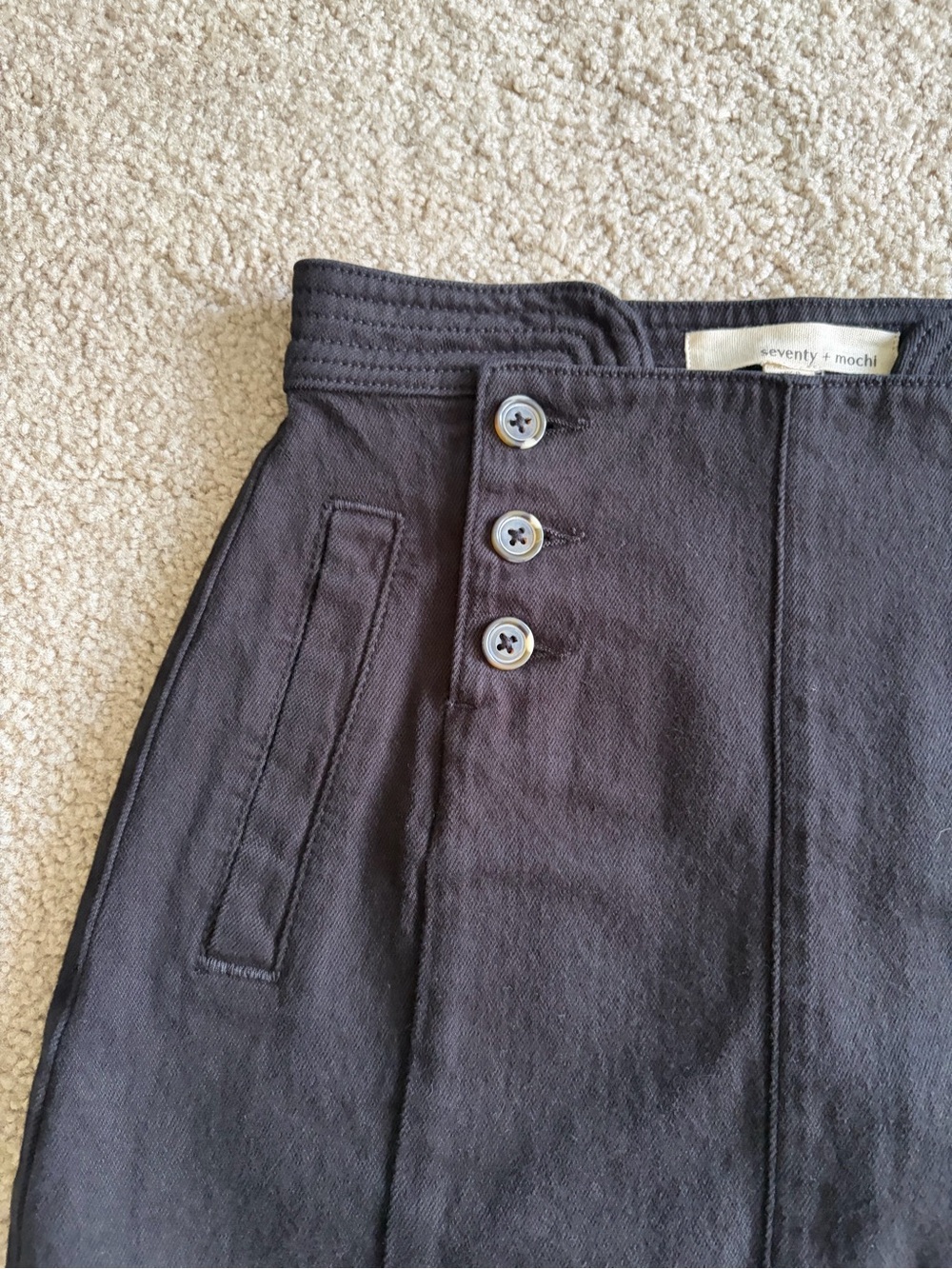 Seventy + Mochi 26 Anthropologie Black Sailor Button Mini pockets Skirt sz 4 NWT - Picture 3 of 13